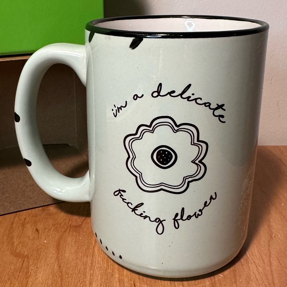 Cheeky coffee/tea mug by Prairie Chick Prints.